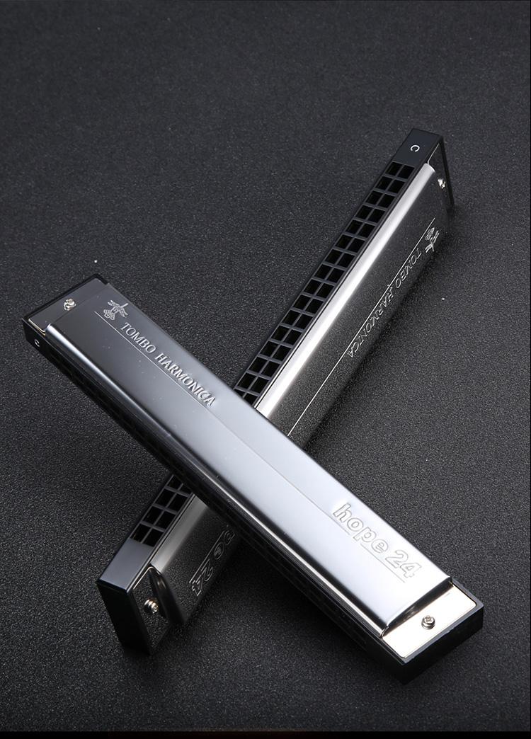 日本tombo通宝6624高水平演奏初学成人儿童新手复音hope24孔口琴新款