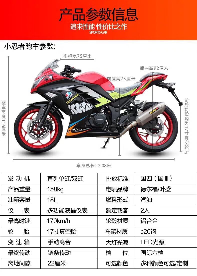 2022原装地平线s款跑车川崎小忍者250cc北极光公路赛摩托车整车 3号