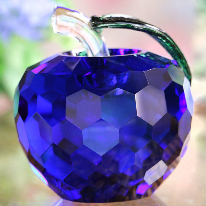 水晶苹果生日礼物平安果教师节礼品工艺品摆件创意家居装饰品 紫色