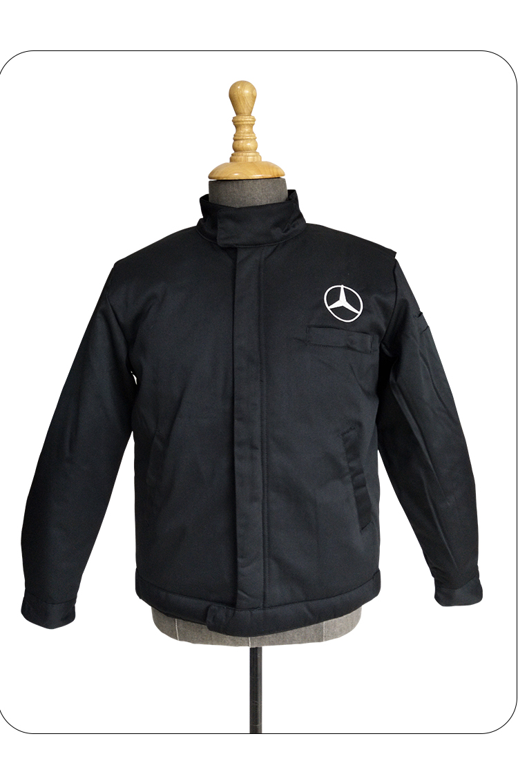 奔驰工作服冬装车间夹克棉衣车间服工衣汽车店汽修服男2020 黑色 加棉