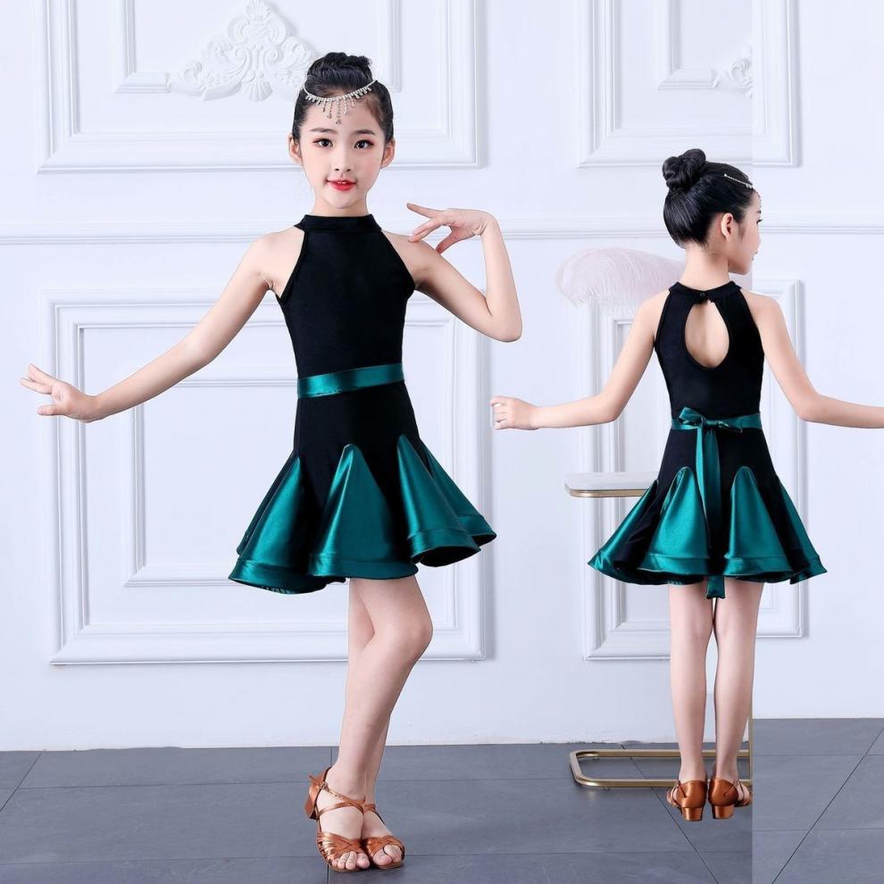 兰竹丹拉丁舞服装女童夏季少儿练功服小孩子比赛衣服薄款表演舞蹈裙
