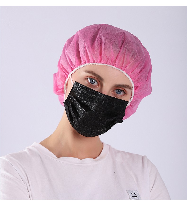 无纺布网帽食品餐饮厨师帽防尘厨房卫生一次性帽子工作帽男女头套条形