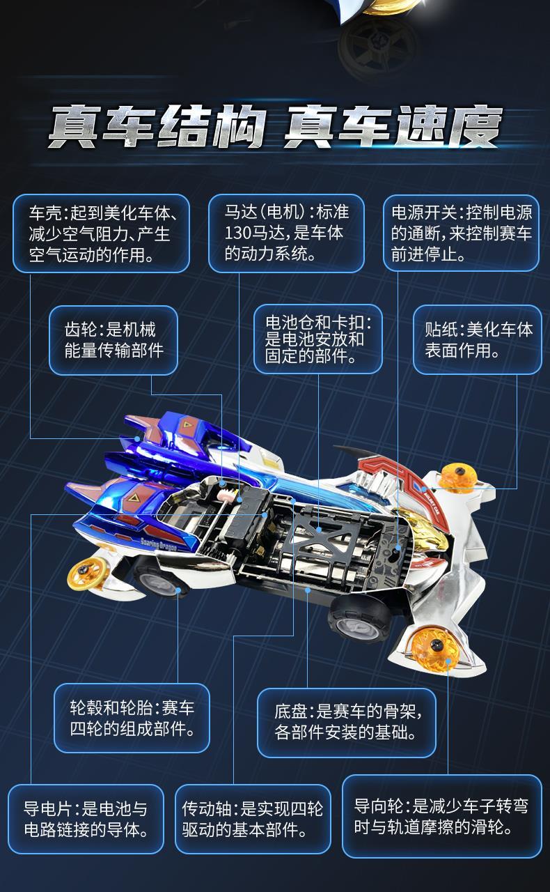 奥迪双钻四驱车梦之队异形魂破天组装改拼装四驱兄弟赛车玩具配件a