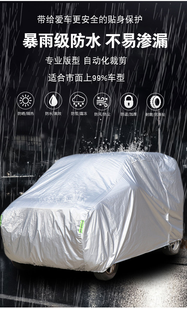 爱玛520四轮电动车车衣车罩艾玛专用防晒防雨罩防尘罩 铝膜薄款--拍下