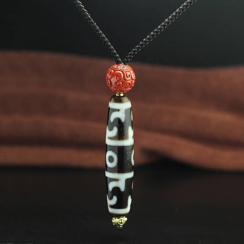 捷凤真品西藏天珠莲师诛法三界三眼天珠项链吊坠男女款民族风西藏饰品