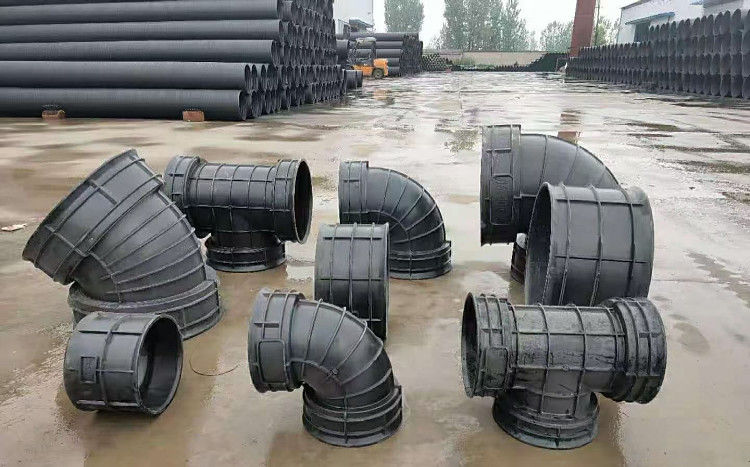 双壁波纹管配件接头直通三通波纹排水管90度45度弯头管件胶圈 300三通