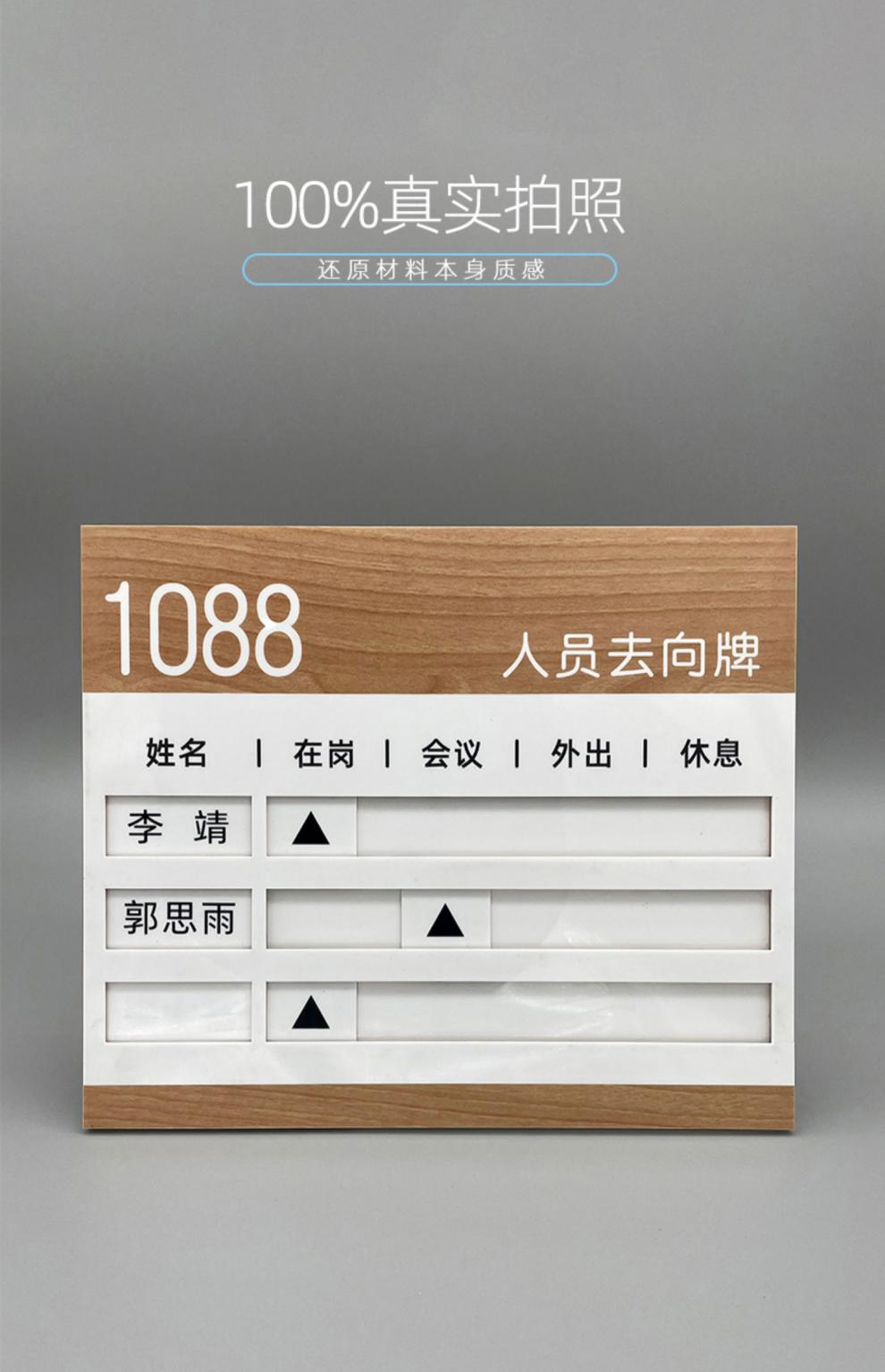 尚莱明人员去向牌磁吸定制科室牌运营部亚克力办公室工作人员去向牌