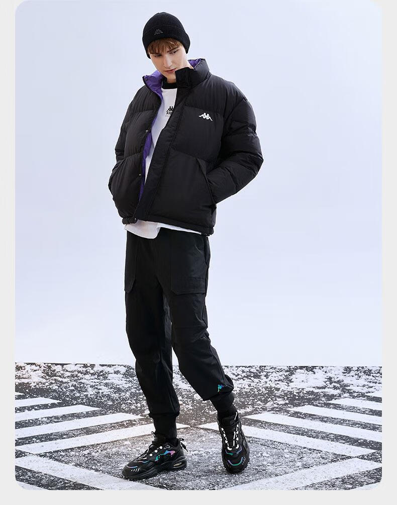 背靠背(kappa)kappa卡帕羽绒服2022新款情侣男女短款轮廓型羽绒服防寒