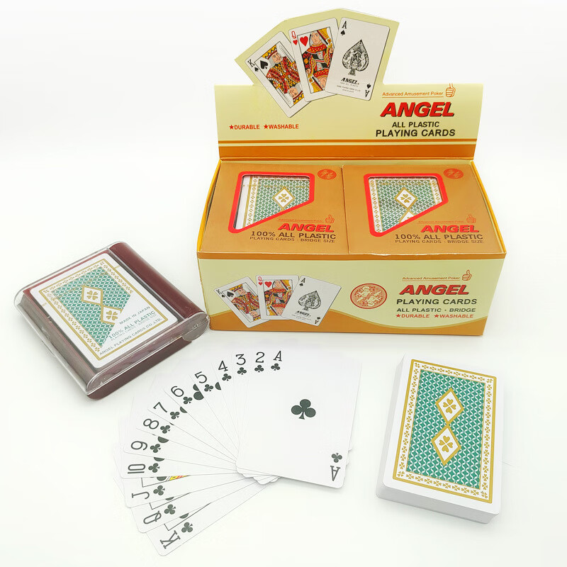 日本小天使磨砂塑料扑克牌angel塑料牌spnn1001防水耐磨扑克 绿背