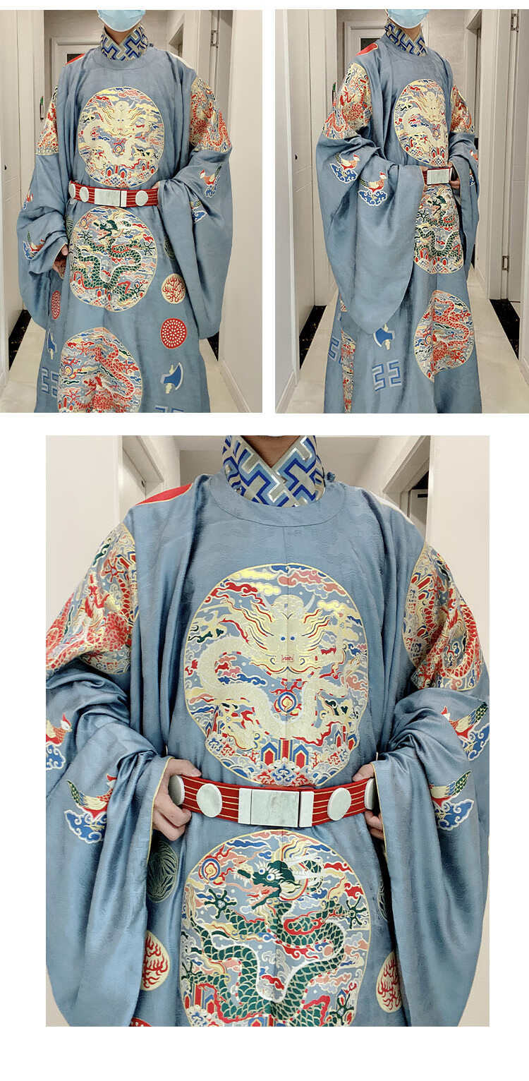 裳厢记龙袍汉服 明制汉服织金仿妆花十二章纹衮服圆领袍龙袍 红色黻纹