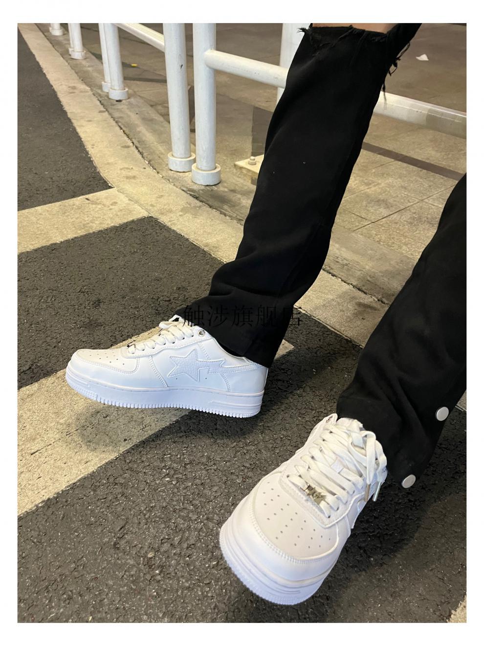 bapestadunk女鞋时尚百搭夏日纯白同款运动青年低帮滑板鞋 纯白(偏