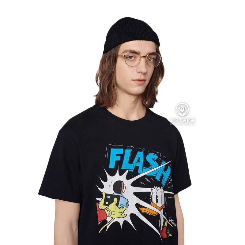 全新gucci古驰短袖t恤 男士 迪士尼联名唐老鸭印花短袖t恤预售代购