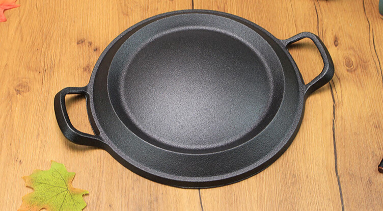 老式铸铁粗粮饼折锅烙饼锅加厚煎饼鏊子耨耨烙糕摊黄儿子烙子锅 大号