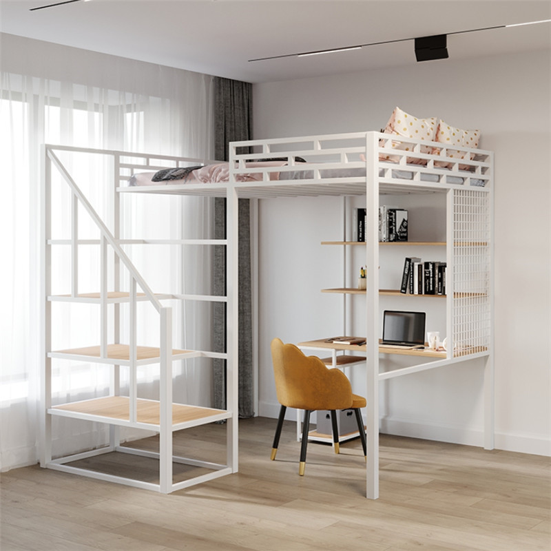 自玺高架隔空床悬空中组合层阁楼上铺床下桌带书桌半高小户型带衣柜梯