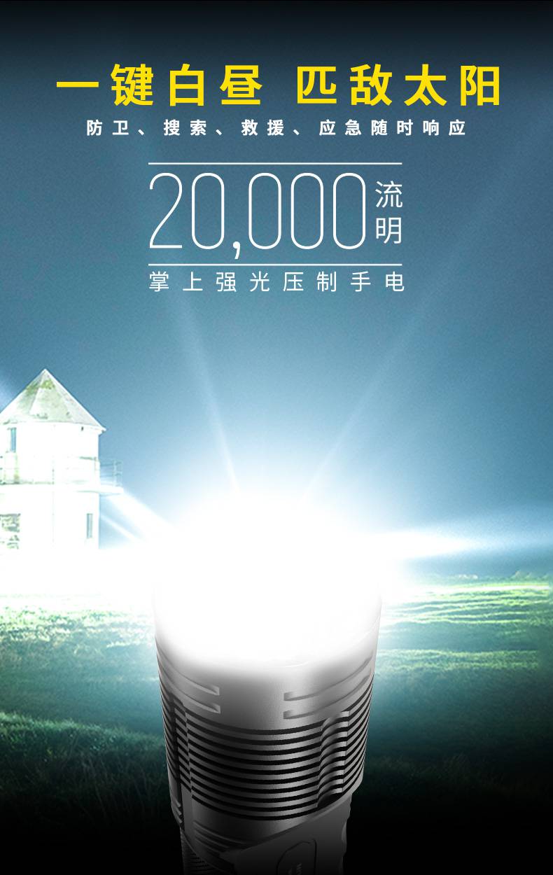 班用强光搜索灯 nitecore奈特科尔户外强光超亮手电筒20000流明搜索