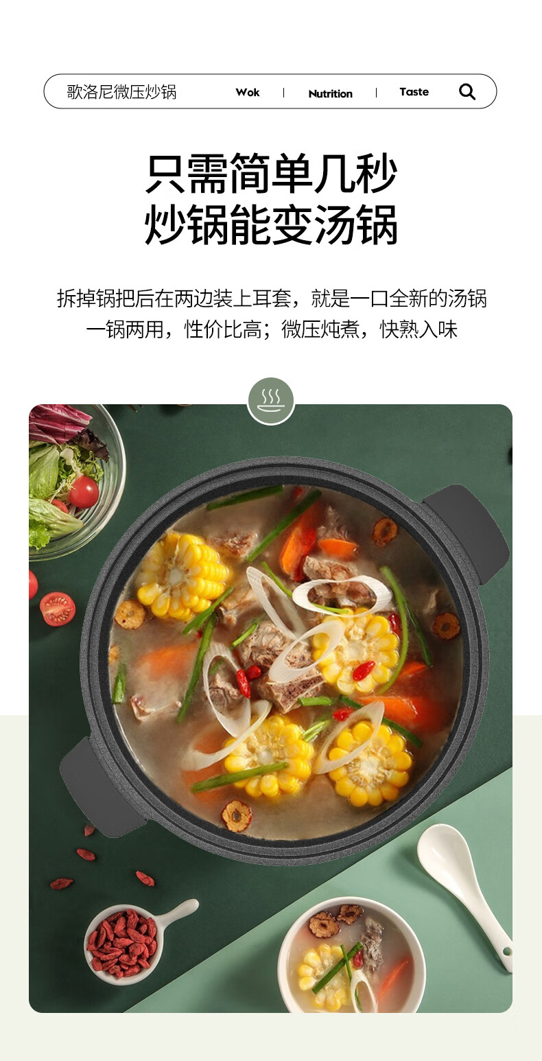 麥飯石不粘鍋 麥飯石不粘鍋家用炒鍋電磁爐燃氣灶適用無煙微壓炒菜鍋