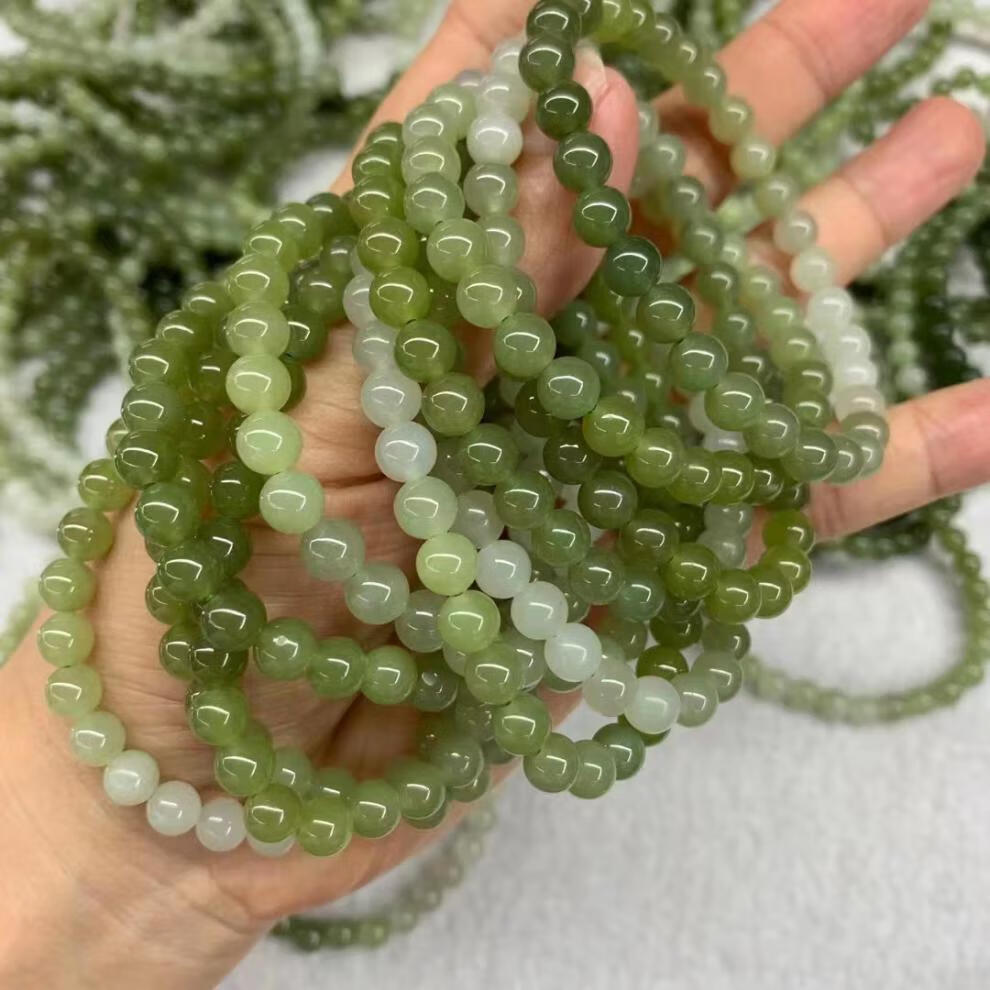 昌铂(cb)新疆青海料和田玉黄口料渐变色手串diy配饰珠宝文玩玉器 朋友