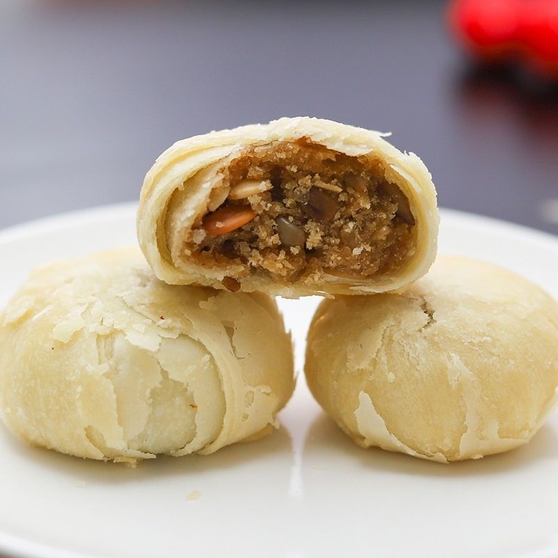 上海嘉华老大房传统木糖醇黑芝麻苏式月饼无糖精月饼老式酥皮糕点 苏