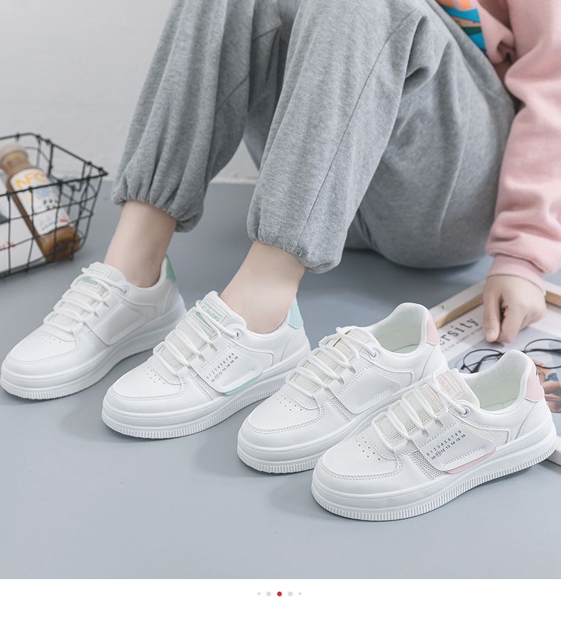 青春少女学生小白鞋女春夏季透气网面百搭学生鞋休闲运动女鞋板鞋厚底