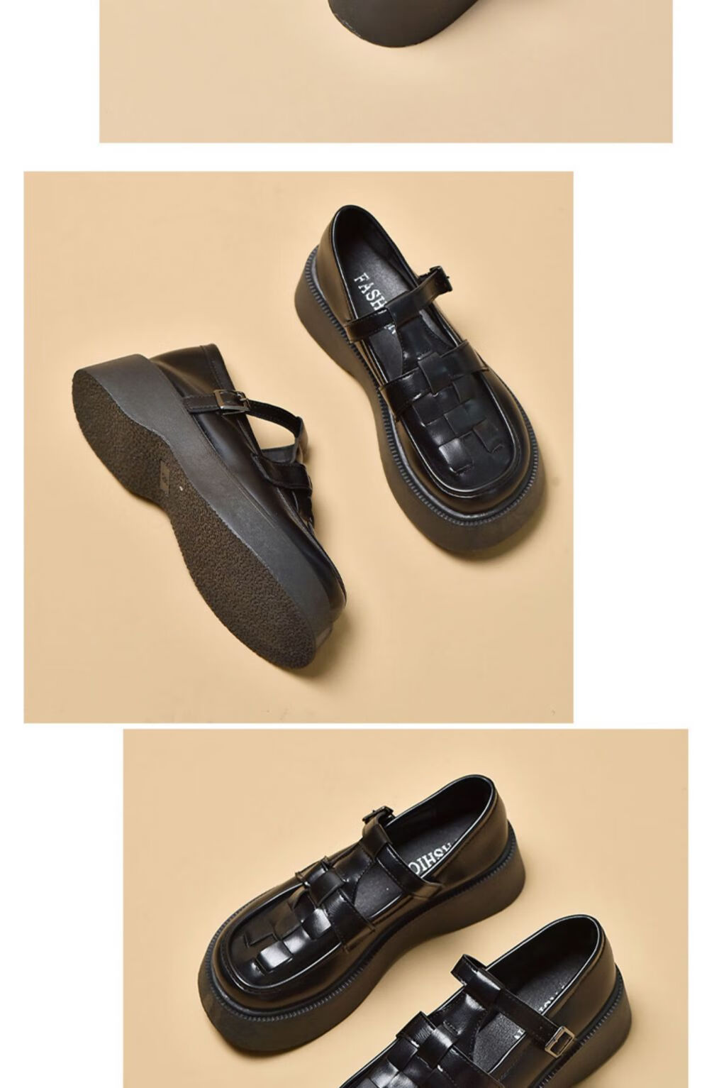 法式复古凉鞋女 英伦风小皮鞋女夏季薄款法式复古设计感女小众厚底