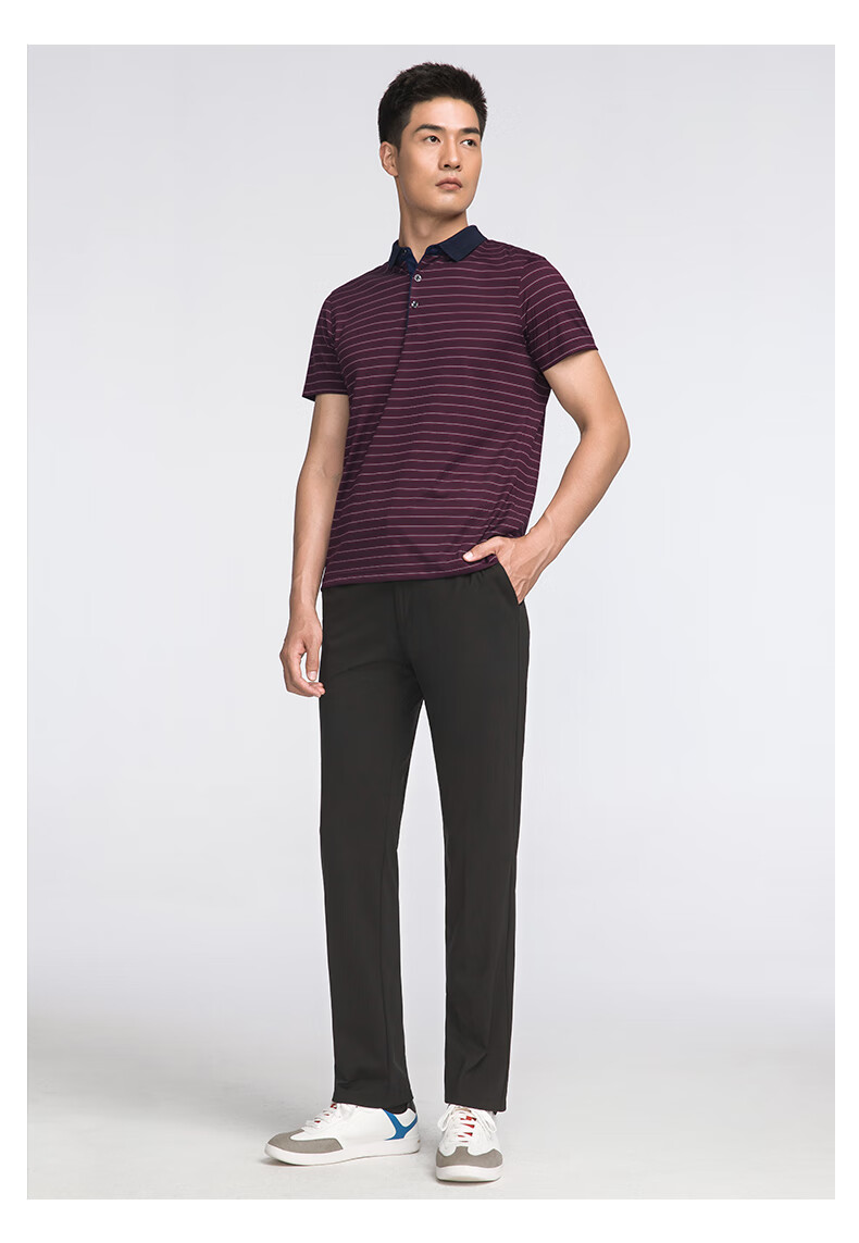 百斯盾 男装针织休闲裤 2022春夏新款商装垂感男裤高弹力宽松长裤