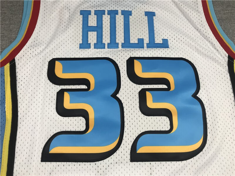 滕讯体育nba全活塞队33号格兰特希尔大马头复古球衣篮球服网眼刺绣