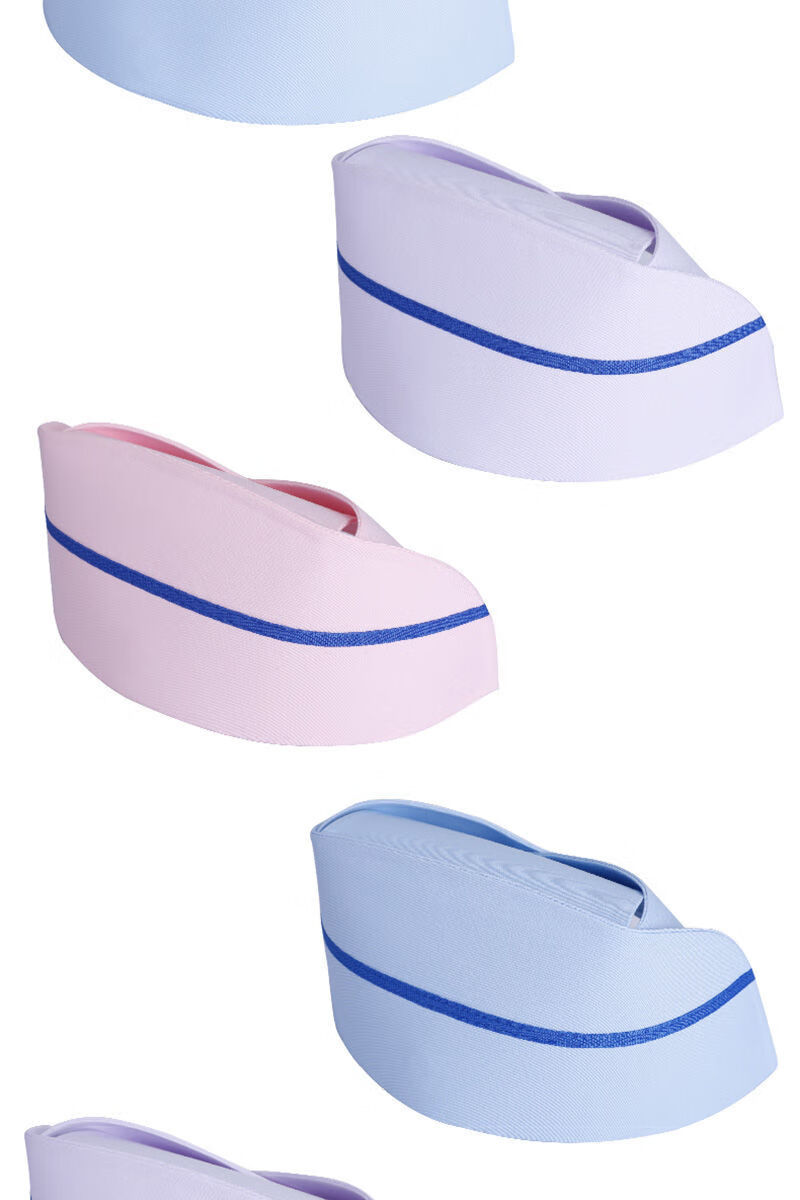 欧瑾护士帽女白色均码燕尾帽蓝色手术室厚料医院护士实习护士帽子粉色