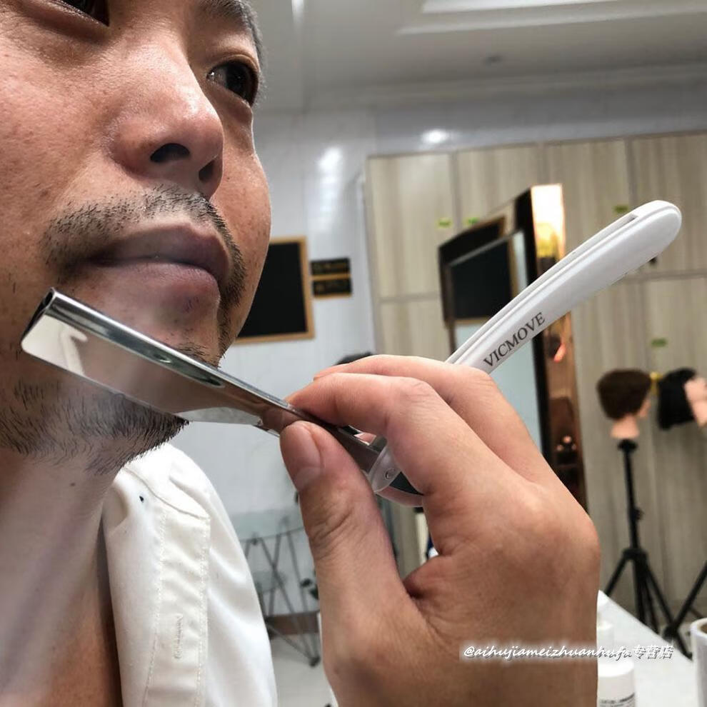 彼客74理发剃刀手动老式刮胡刀修眉刀架刮脸刀剃须刀刮胡子刀片1个