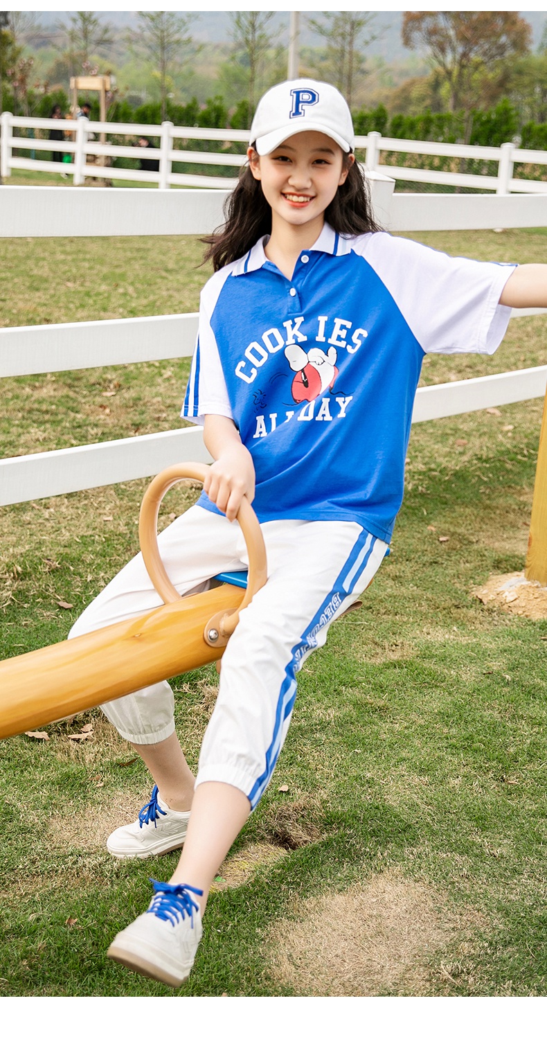 紫洛妮高中学生短袖t恤女宽松短款2022夏季初中生少女