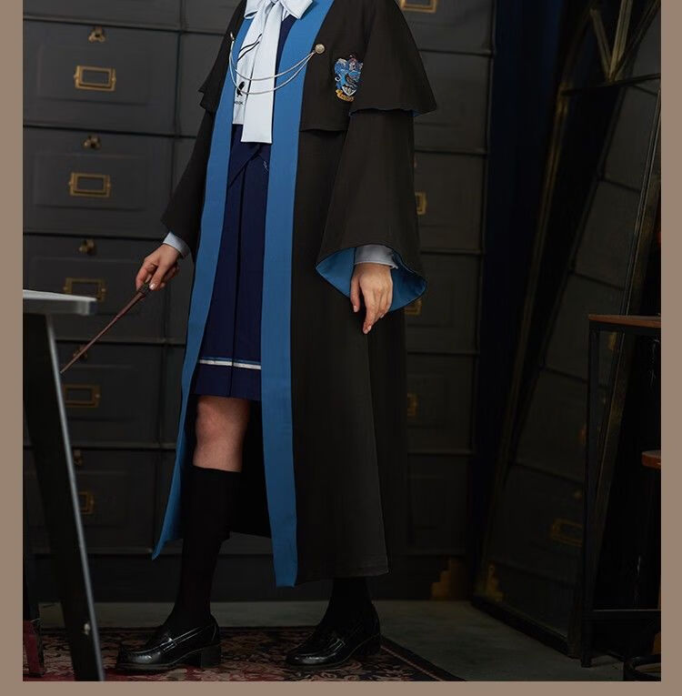 款哈利波特英伦jk制服斗篷古装古风汉服女动漫服装 022拉文克劳斗篷