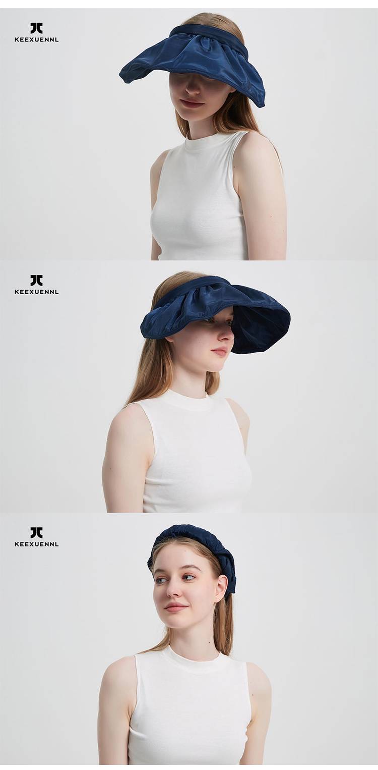 空顶防晒帽可调节 珂宣尼防晒帽女夏季沙滩遮阳空顶可调节遮脸贝壳