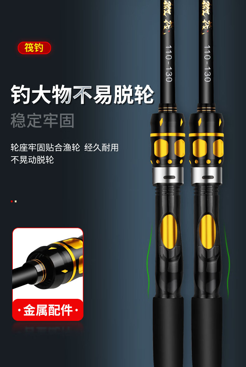 阿布abu桥筏钓竿全套 桥钓筏竿单竿套装筏钓竿全套筏轮钓鱼竿船筏钓竿