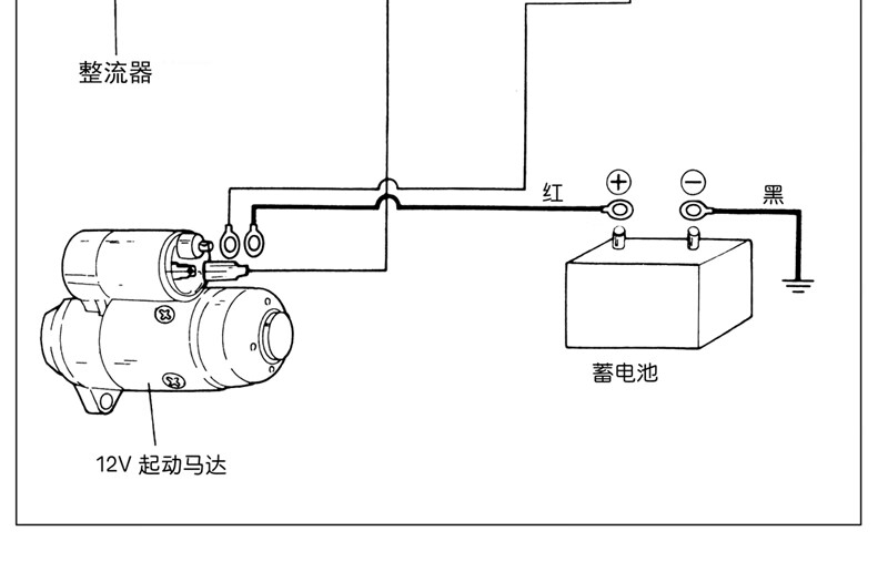 微耕机配件单缸风冷柴油机186 188 173f启动马达 改装电起动全套 186f