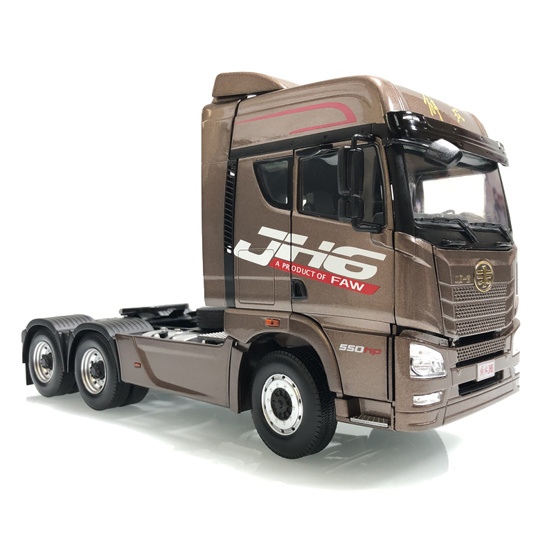 解放j6牵引车模型运满满红色卡车模型拖头模型收藏 2019款富贵红 限时