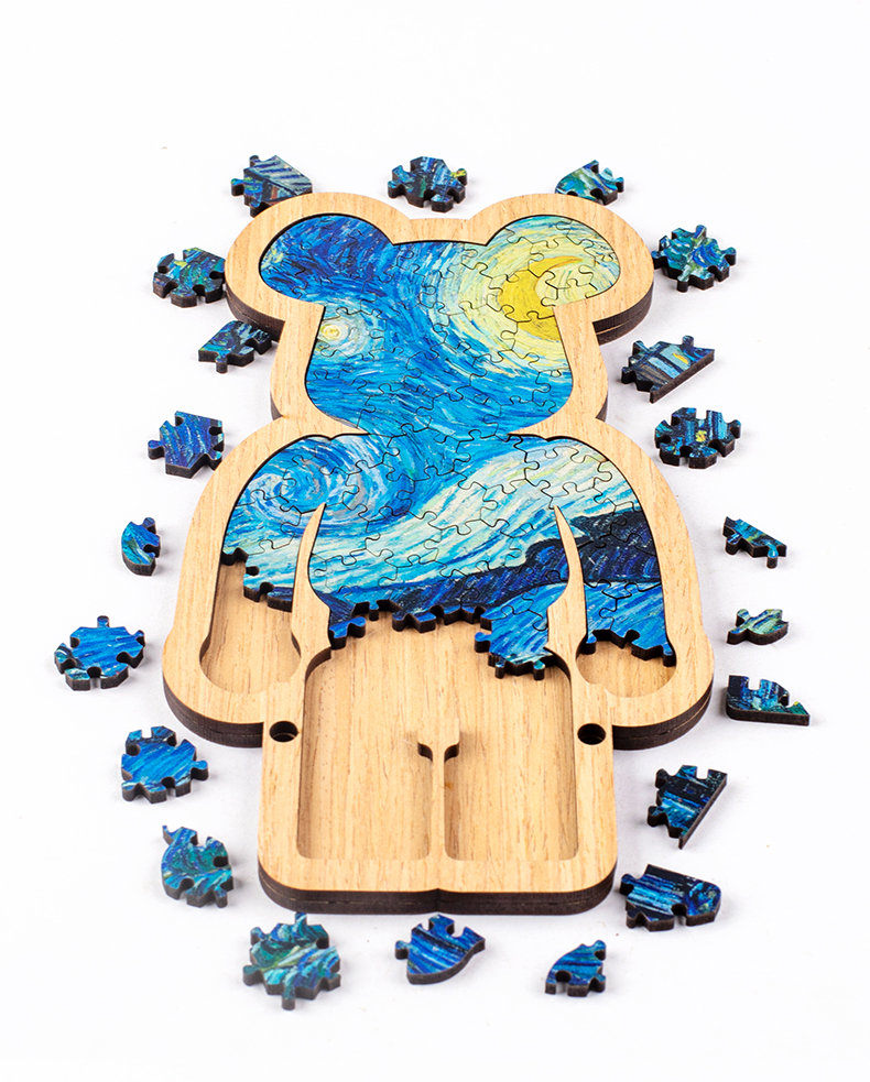 异形拼图 暴力熊梵高星夜拼图烧脑拼图异形拼图gm抖音同款儿童节礼物