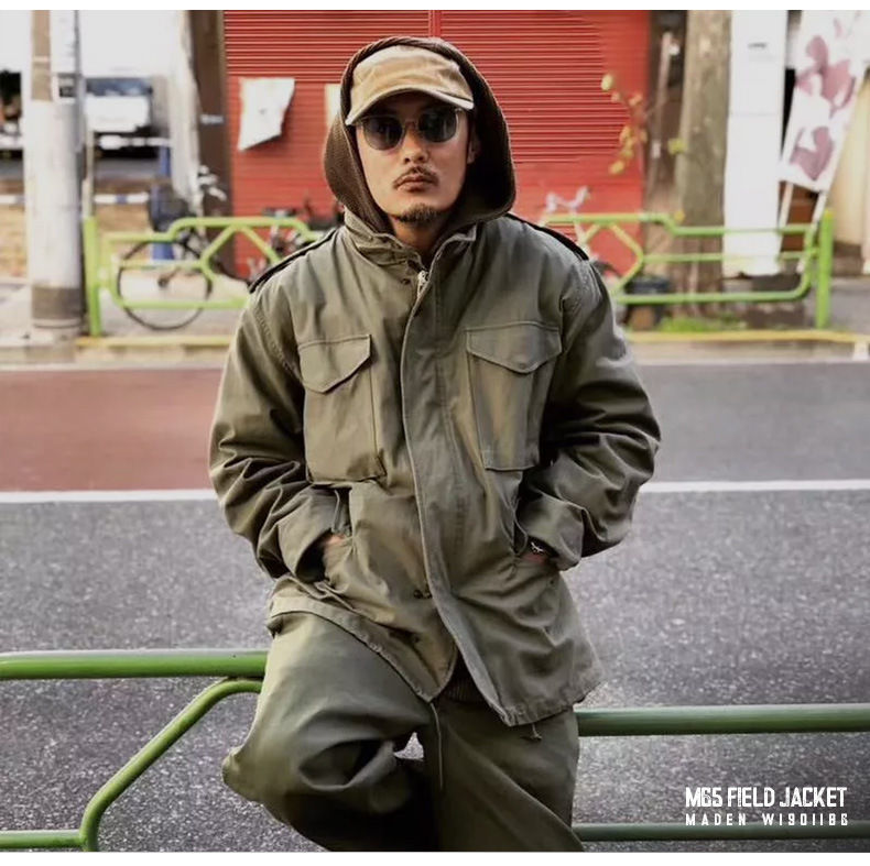 军事风英伦雅痞军事风穿搭啊美咔叽男装套装夏季薄款马登工装美式复古