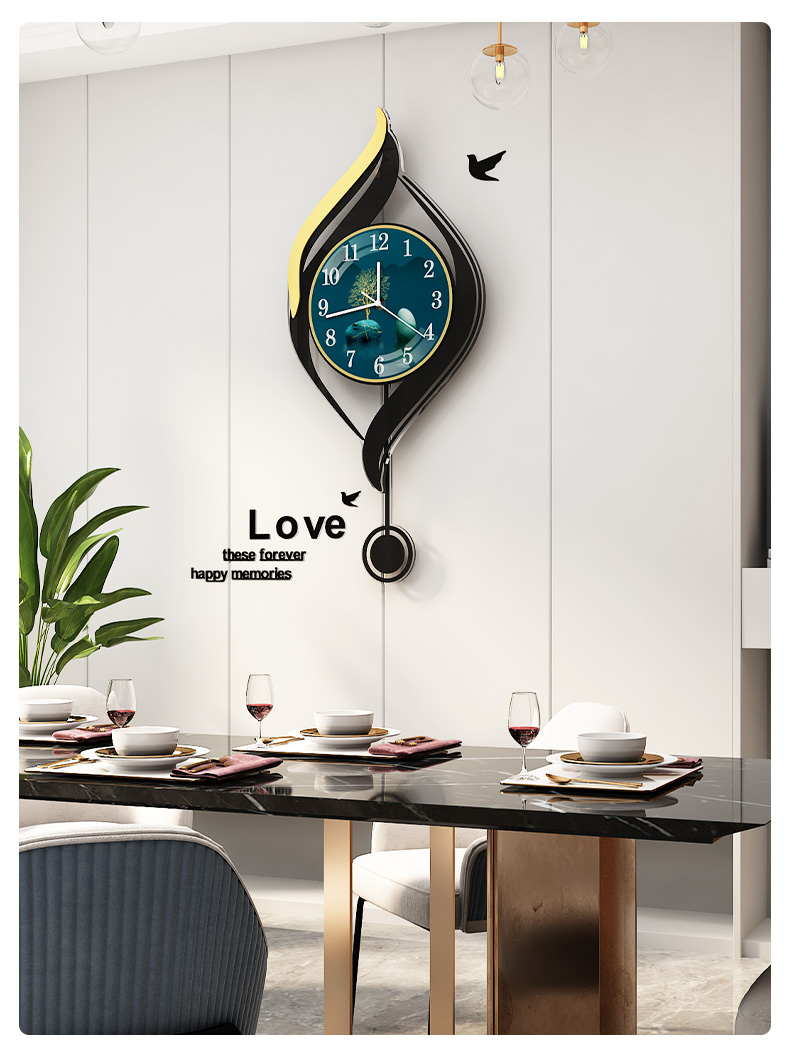 装饰画艺术挂钟客厅餐厅钟表壁挂钟现代简约新款网红挂钟大气家用挂墙