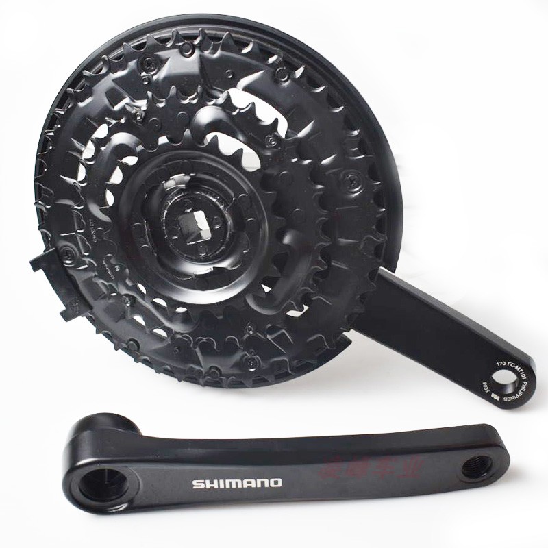 禧玛诺旗舰闪电fc-牙盘山地自行车链盘9速27速齿轮兼容8/24速 mt101