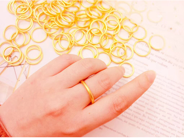 老凤凰古法金光圈戒指黄金指环戒细足金新款金刚圈时尚款999足金传承