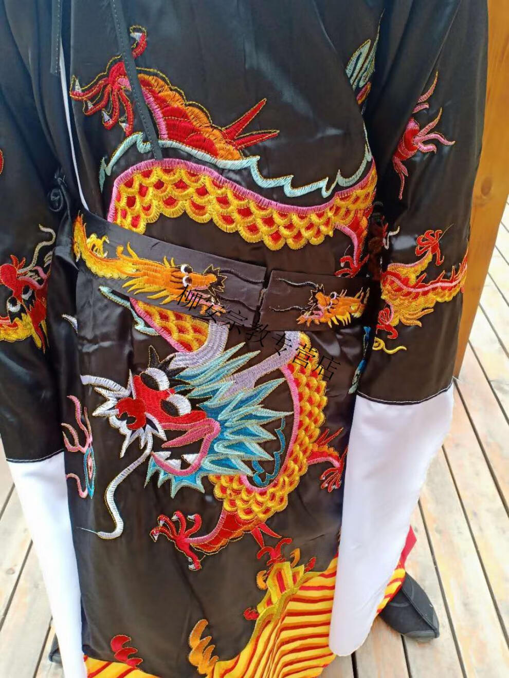 儿童京剧衣服蟒袍儿童包拯包公服装 黑色 1米2身高包公服【图片 价格