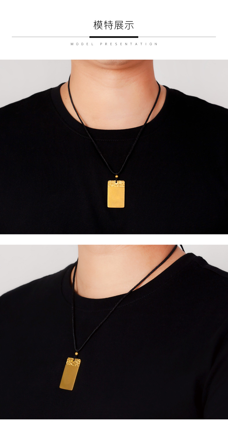 老凤凰古法传承黄金吊坠男款999吊牌实心挂坠平安无事牌3518克高39mm