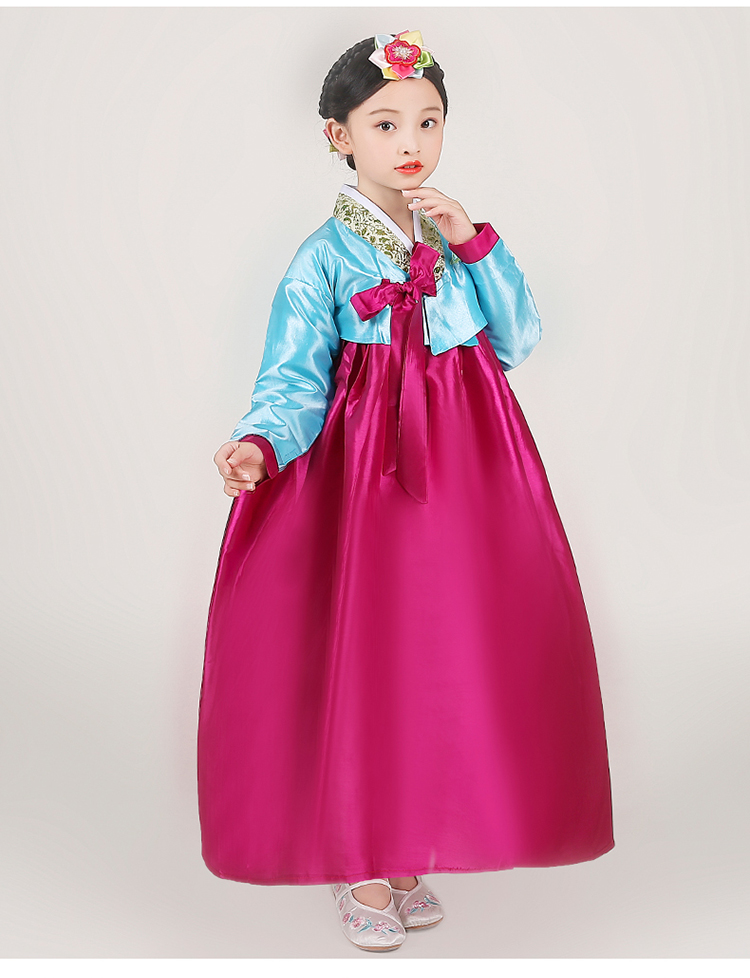 韩服儿童韩国小孩传统古装改良儿童女童韩服女宝宝童装朝鲜族六一演出