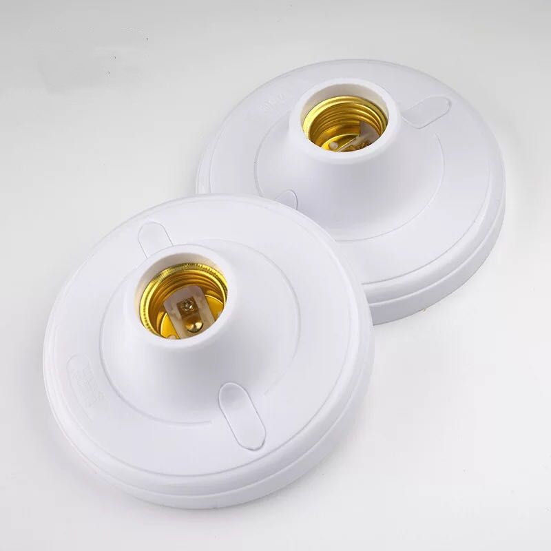 平装灯座e27螺口灯座吸顶灯头led明暗装通用大螺口螺纹86盒灯座rayxin