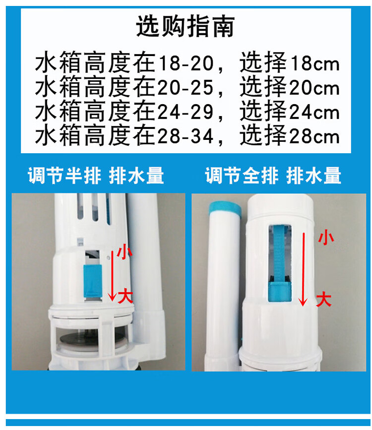 蹲便器冲水箱配件排水阀进水阀通用蹲坑冲水箱按钮蹲厕配件全套装冲