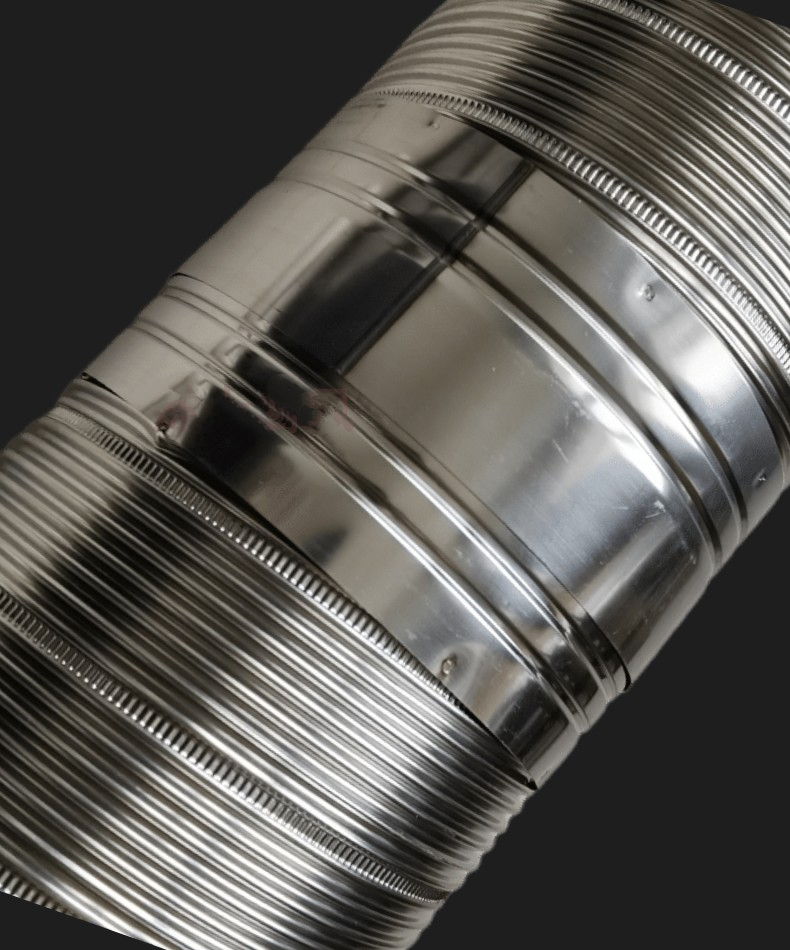 厨房抽油烟机不锈钢排烟管美化美观金属排烟排风管道通风管烟道管