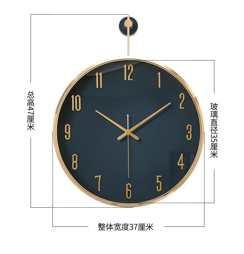 轻奢现代金属挂钟北欧客厅家用时尚挂表简约装饰钟表创意静音时钟创意
