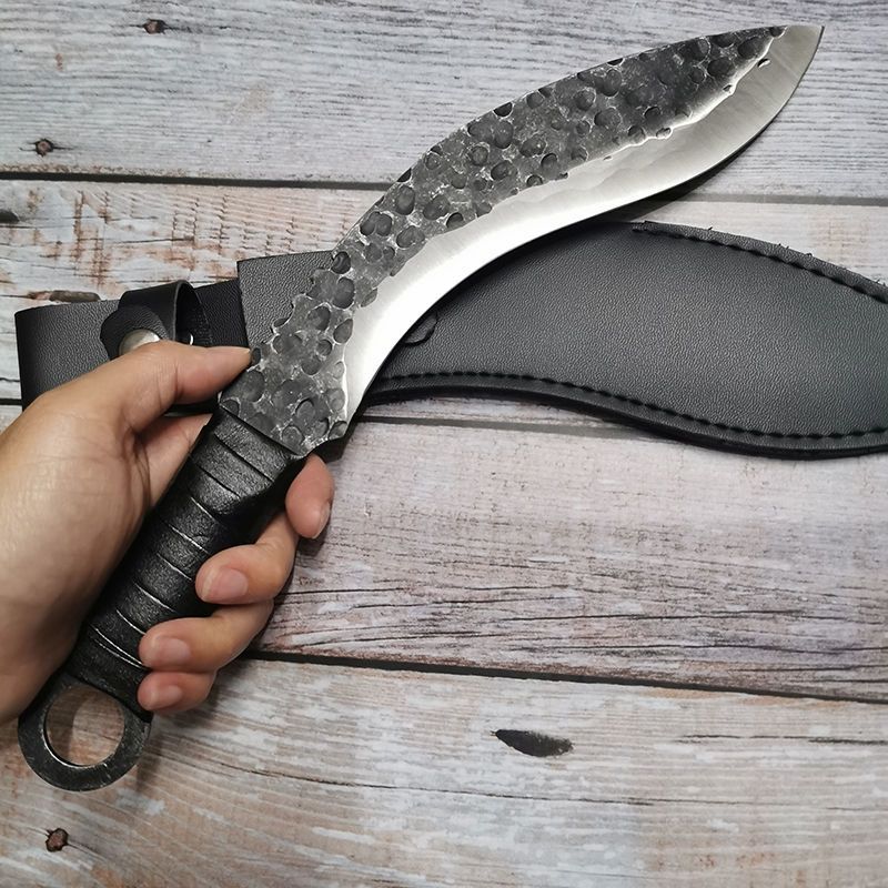 尼泊尔军弯刀大马士革子刀尼泊尔军军刃大号加长野外荒野求生刀刃