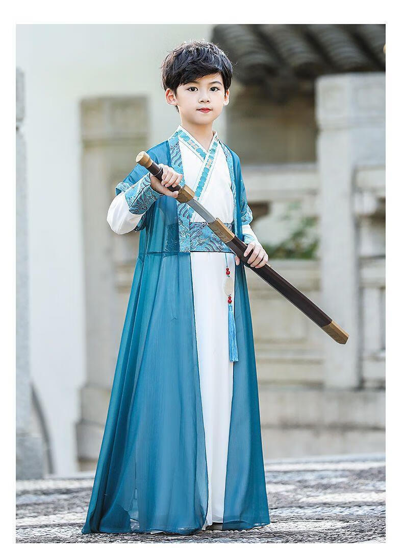 洛童欧汉服男童幼儿园2022新款男孩时尚国潮少爷公子服男生古装演出