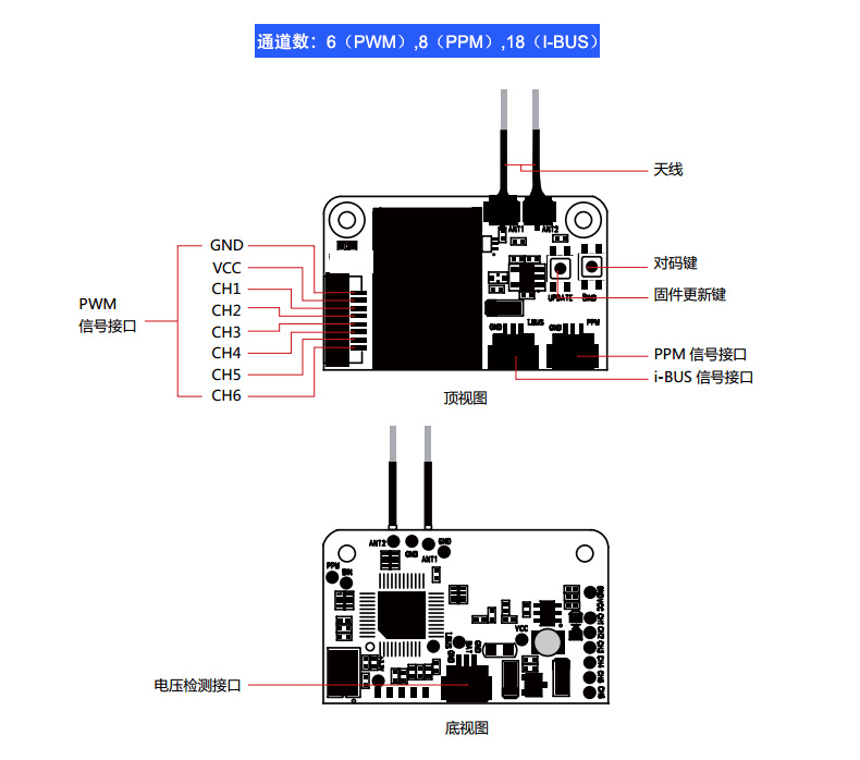 i6x ia6 ia6b ia10b凤凰模拟 a8s (多旋翼迷你接收机) 富斯接收机