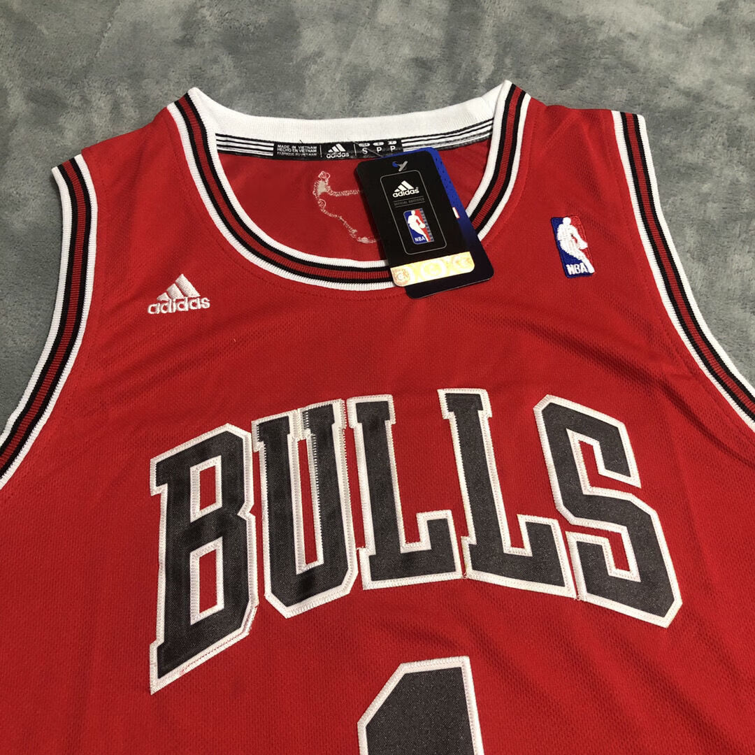 罗斯1号复古篮球服男公牛运动球衣休闲训练背心圆领上衣宽松刺绣 罗斯